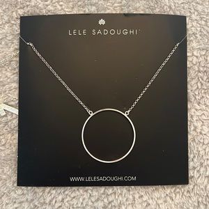NWT Lele Sadoughi silver circle necklace.